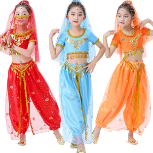 儿童印度舞服装女童肚皮舞，茉莉公主服装，少儿异域风情演出服表演服