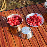 户外碗碟套装雪拉碗便携餐具野营不锈钢餐盘野餐露营装备用品炊具