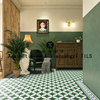摩洛哥绿色花砖200x200厨房卫生间阳台墙砖地砖防滑入户花园瓷砖