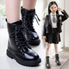 女童短靴秋季2023韩版英伦风儿童马丁靴加绒小女孩公主皮短靴