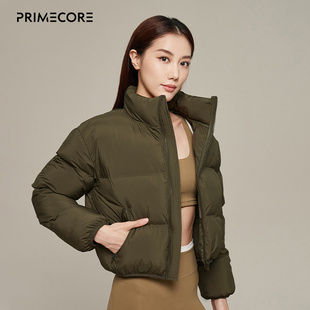 primecore黑色深绿色直充绒短款立领，保暖棉服外套，棉外套jw4-sp