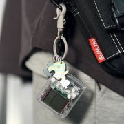 SUNMAN男生书包挂件迷你俄罗斯方块游戏机钥匙扣潮牌个性创意背包