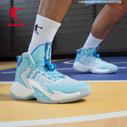 乔丹白蓝色碳板篮球鞋高帮网面男球鞋品牌学生硬地板比赛战靴