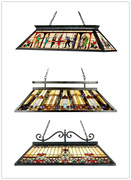 蒂凡尼欧式餐厅长吊灯 美式复古风台球桌创意灯具 玻璃灯
