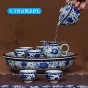 景德镇陶瓷茶具套装家用客厅潮汕功夫茶青花瓷茶盘茶壶瓷器