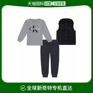 美国直邮Calvin Klein 男童长袖徽标T恤 抓绒慢跑裤 连帽羽绒