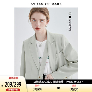 vegachang小西装女2024春秋韩版小众设计感宽松女士西服外套