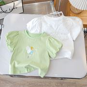 女童短袖t恤夏季2024薄款儿童，宝宝纯棉夏装，上衣中小童半袖潮3