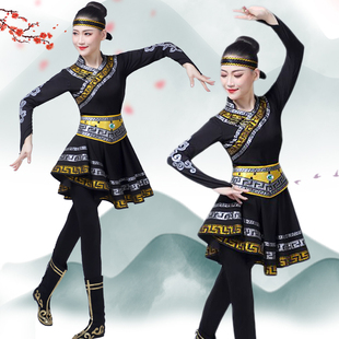 蒙古舞蹈演出服装蒙族考级练功蒙族艺考服演出服蒙古袍短裙女
