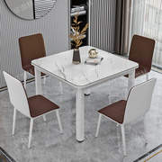 钢化玻璃餐桌椅组合家用小户型，简约四方桌子正方形，餐厅出租房饭桌