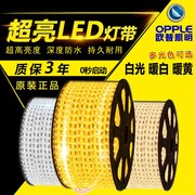 欧普照明led灯带客厅吊顶装饰贴片三色变光超亮户外户内220v防水