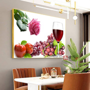餐厅装饰画简约现代客厅墙壁画高档晶瓷画小清新水果挂画单幅