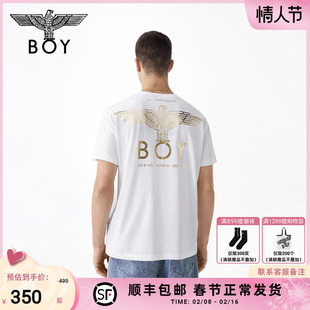 boylondon潮牌短袖男女同，款夏季老鹰logo时尚烫金，重磅t恤n01913