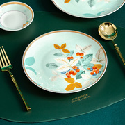 装菜盘家用套装中式景德镇陶瓷餐具，盘子西餐盘，组合装平盘深盘汤盘