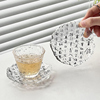 新中式国风书法玻璃杯垫茶杯，底座垫子茶托，隔热垫创意功夫茶具配件