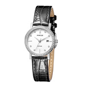 皮带女款镶钻手表石英表防水男瑞士情侣手表对表简约不锈钢