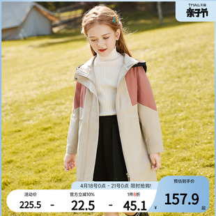 askjunior2024春季女大童韩版运动中长款风衣，外套休闲上衣