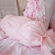 高档沙发床头长条枕孕妇腰枕粉色公主蝴蝶结糖果枕抱枕靠垫靠枕
