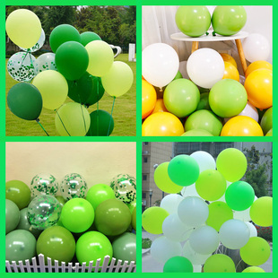 五一商场布置绿色气球装饰春游露营网红森林系学校幼儿园生日