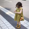 韩版女童夏装复古波点连衣裙2024洋气儿童娃娃领背心裙子夏季