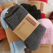 保暖兔羊毛袜子加厚毛圈袜，冬季中筒袜纯色，超厚女士多色兔毛袜