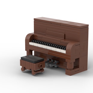 兼容乐高MOC迷你钢琴模型小颗粒桌面摆件DIY积木玩具男女节日礼物
