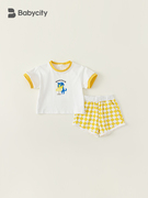 儿童夏季套装1一3周岁，宝宝t恤两件套洋气，卡通夏装男女童休闲衣服