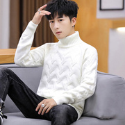 冬季高领毛衣男士韩版针织，线衫外穿保暖加厚线衣，男学生打底衫潮流