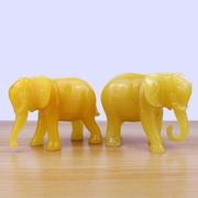大象摆件一对树脂仿白玉黄玉象，工艺品招财旺财吸水象客厅家居装饰
