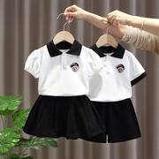 儿童洋气夏装套装男童女童学院，风夏季兄妹，装姐弟班服六一表演童装