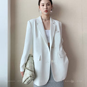 白色西装外套女春秋，2024韩版宽松网红休闲职业，时装小西服上衣