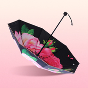 创意双层大花朵晴雨两用伞黑胶防晒太阳伞防紫外线遮阳伞折叠伞女