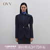 OVV秋冬女装挺括一粒扣平驳领休闲通勤单件西服外套