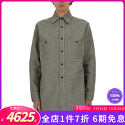 maisonmargiela男士牛仔衬衫，纯棉长衫长袖上衣，系扣灰色ss24
