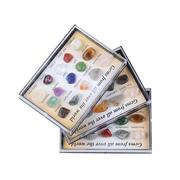 天然水晶玛瑙石宝石15种矿石，标本矿物岩石，抛光石头地质教学材料