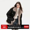 3s3女装韩系冬季加厚高级感外套，舒适潮牌毛领，休闲小众设计感棉衣