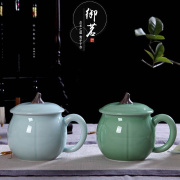 茶杯陶瓷办公室茶杯带盖随手杯茶水杯C南瓜形杯子中式杯