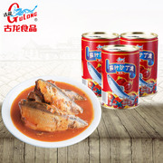 古龙食品茄汁沙丁鱼罐头特产小吃，海鲜酸甜辣下饭酱海味即食425g*3