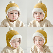 婴儿护耳帽子冬季男女童，雷锋帽保暖加厚宝宝加绒幼儿韩版秋冬
