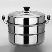 家用厨房双层不锈钢汤锅蒸锅，复底带篦子组合盖加厚玻璃锅盖煮饭锅