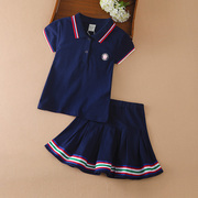 女童夏装运动套装2024韩版洋气学生连衣裙儿童夏季短袖两件套