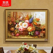 欧式纯手绘古典花卉，油画客厅餐厅静物装饰画，卧室玄关过道壁炉挂画