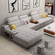 布艺沙发组合简约现代可拆洗大小户型客厅沙发北欧乳胶皮布沙发
