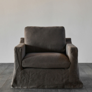 矶物/JAAK单人沙发侘寂风进口亚麻沙发休闲沙发设计师家具