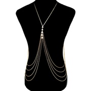 跨境欧美时尚夸张多层流苏珍珠身体链 项链