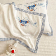 儿童A类全棉双层纱枕套婴儿枕巾幼儿园宝宝纯棉枕头套40*60cm单件