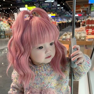 儿童假发女孩卷发女童拍照表演造型小孩子女宝头饰品，发型演出韩版