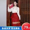 新中式改良马面裙女红色，春秋冬季长裙半身，裙子高端大牌免烫30