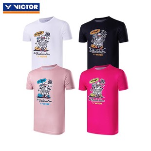 VICTOR胜利羽毛球服装男女款训练系列吸汗针织短袖T恤T-30039