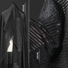 黑色小网格镂空针织，肌理立体春夏开衫毛线，衫布料服装设计师面料